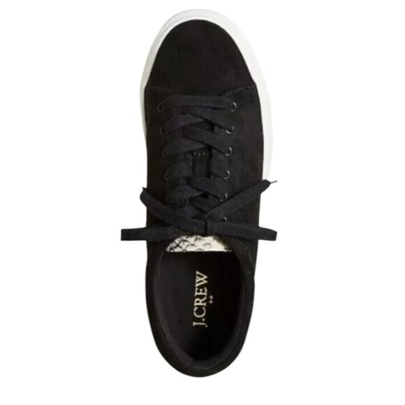 J Crew Road Trip Faux-Suede Sneakers with Snake‎ Trim Womens Size 7 Black - Picture 9 of 9